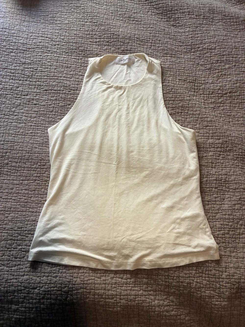 Carly Jean Los Angeles Cream Racerback Tank Top